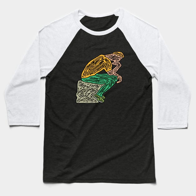 The Thinker Baseball T-Shirt by Mark Ewbie